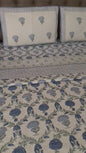 Handblock Reversible Quilted Bedcover With Matching Handblock Bedsheet