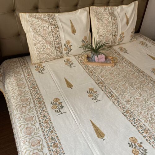 YELLLOW FLOWER LINEN BEDCOVER