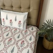 ROSE CYPRESS JAAL HANDBLOCK BEDSHEET